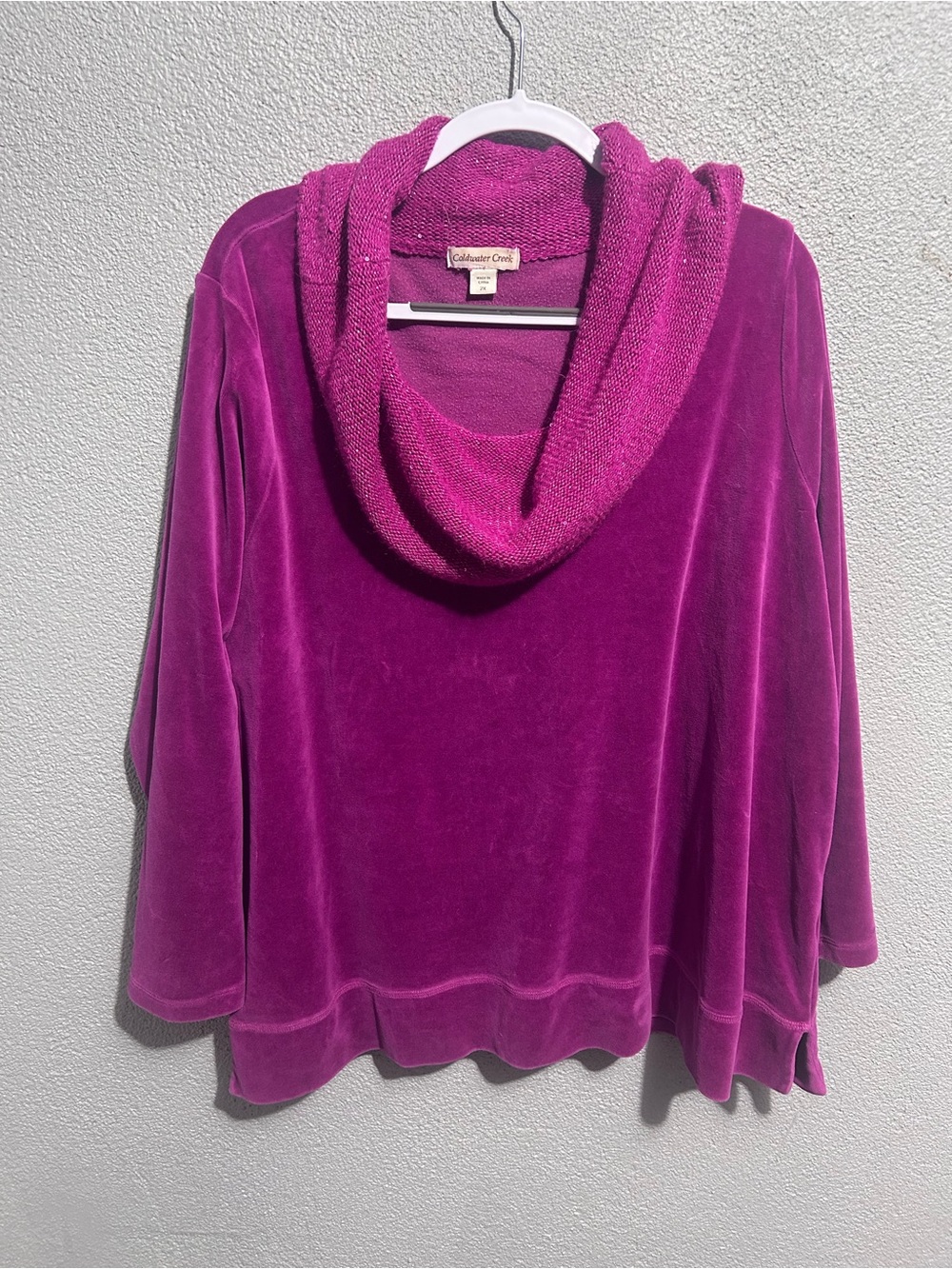 ColdWater creek cowl neck velour sweater size 2x